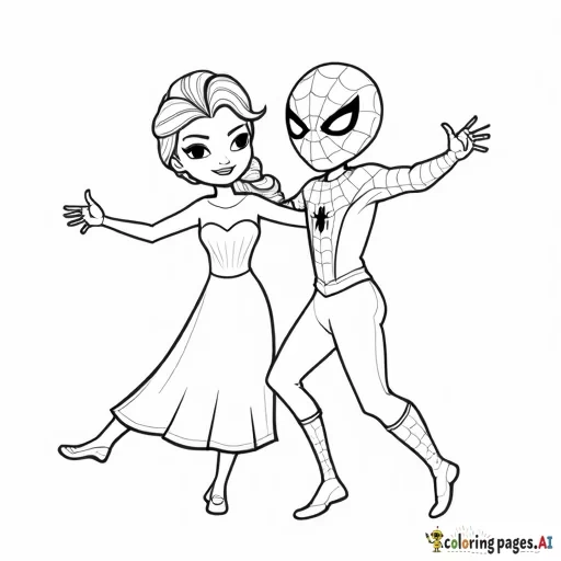 elsa and spiderman dancing