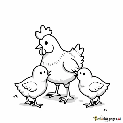 chicken with baby chicks eating