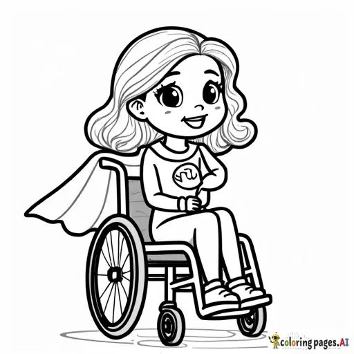 superhero young girl in a wheelchair