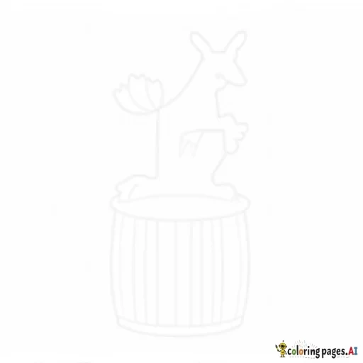 goat jumping on top of barrel