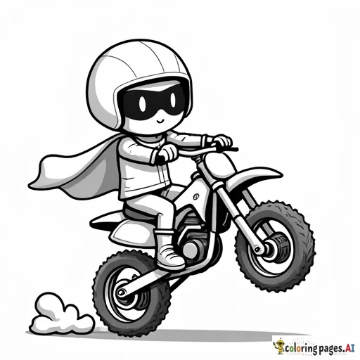 Super kid riding motorbike