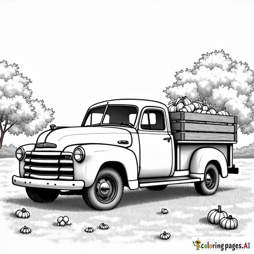 the word "MARK" withan old truck with pumpkins in an autumn setting