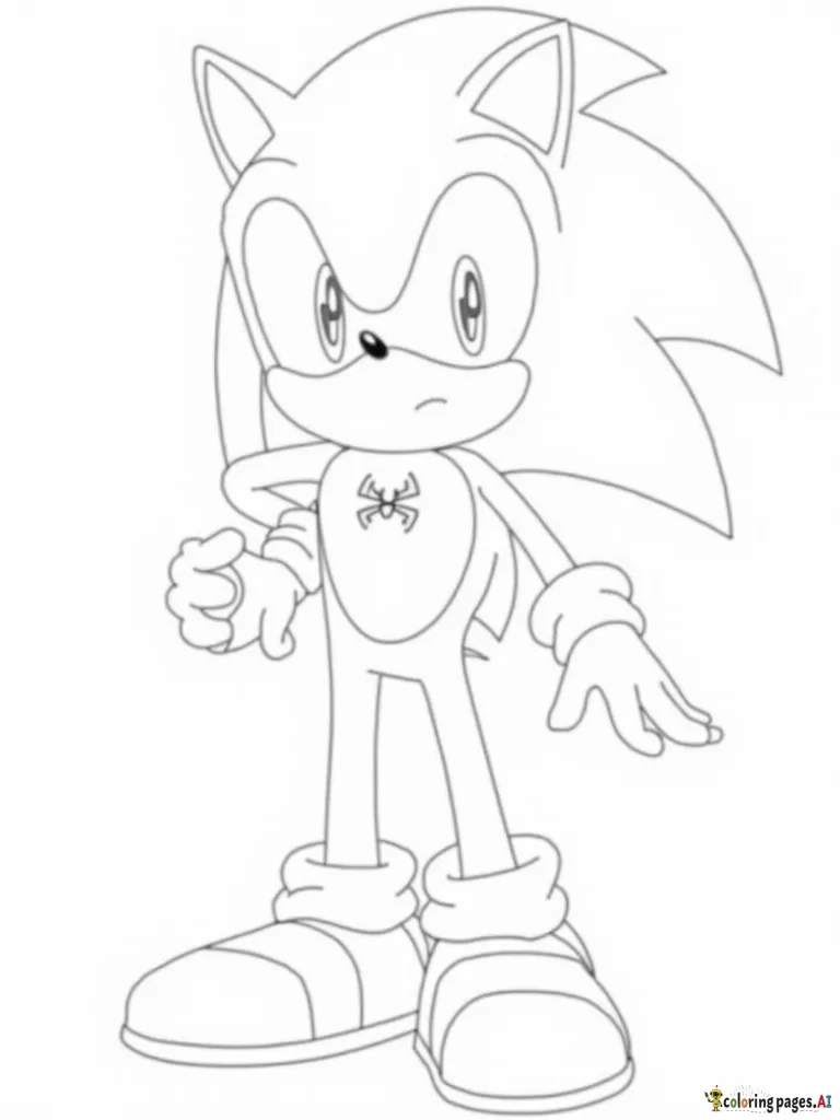 sonic wearing spider man costume