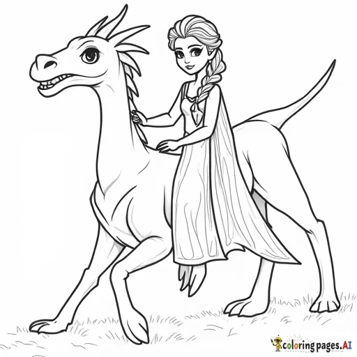 elsa riding a dragon