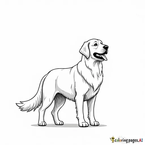 Minimalist Golden Retriever coloring page