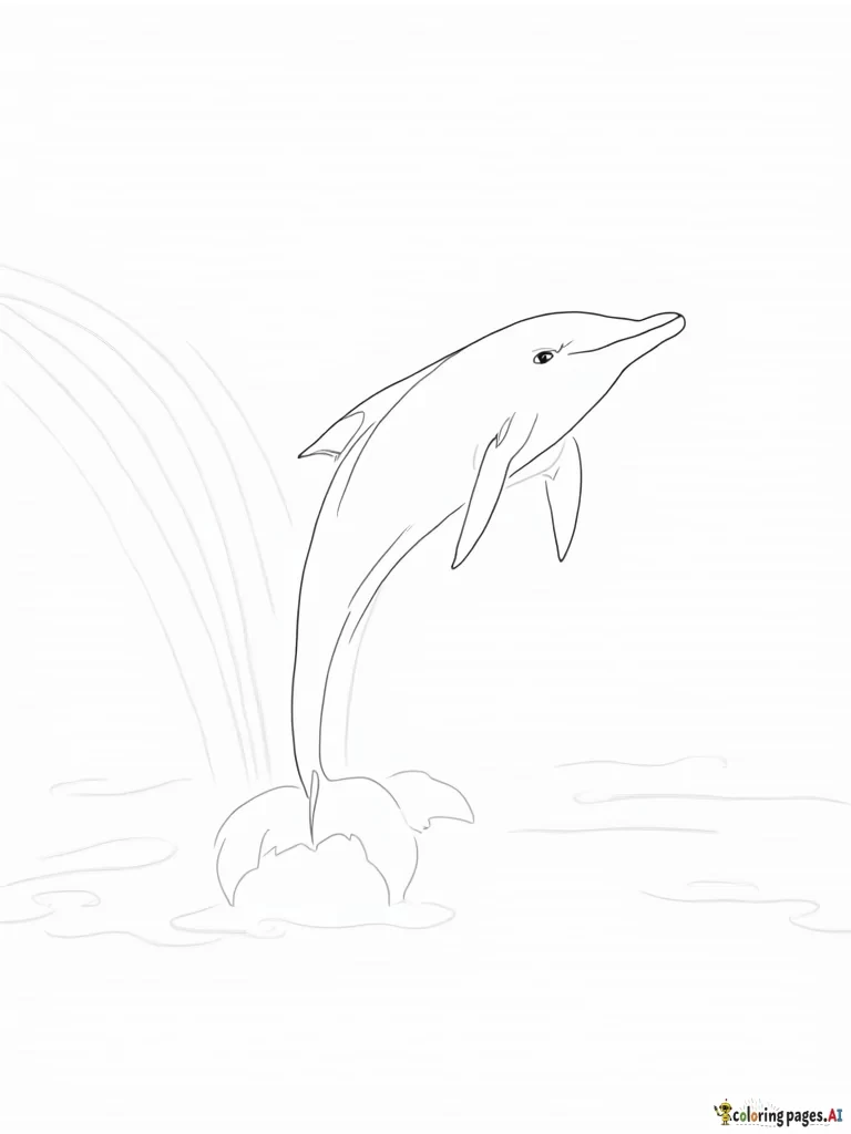 dolphin jumping out of the water with rainbows behind it