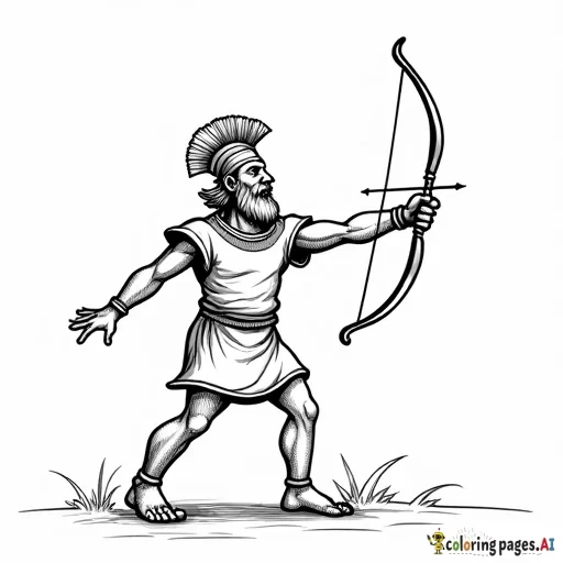 David fighting Goliath with sling shot