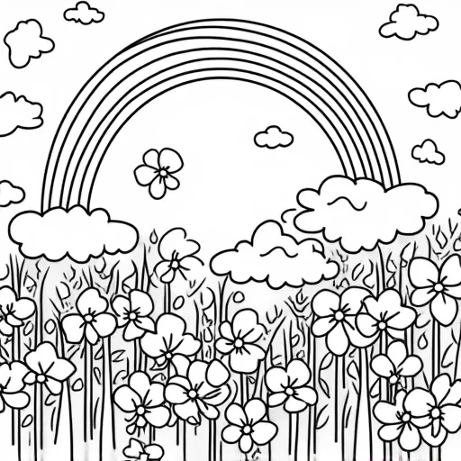 A beautiful paper filled with shamrocks and rainbows.