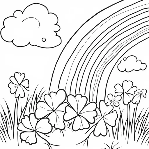 A beautiful paper filled with shamrocks and rainbows.