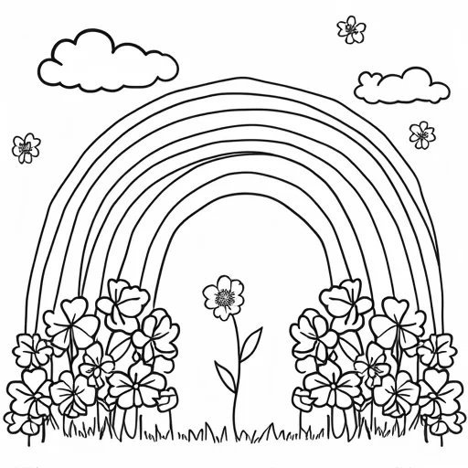 A beautiful paper with multiple shamrocks and rainbows.