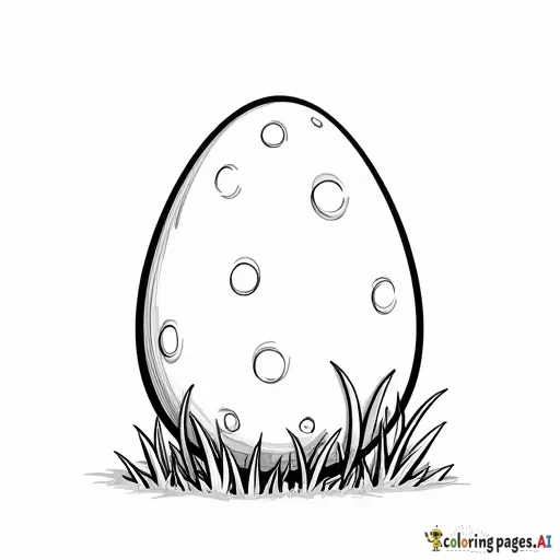 a black and white line art of one easter egg for toddlers coloring page. in vector style, extra extra   very thick bold lines, very simple, no added details, no frills, no grass,  no intriquite details,, no shadowing, only black and white