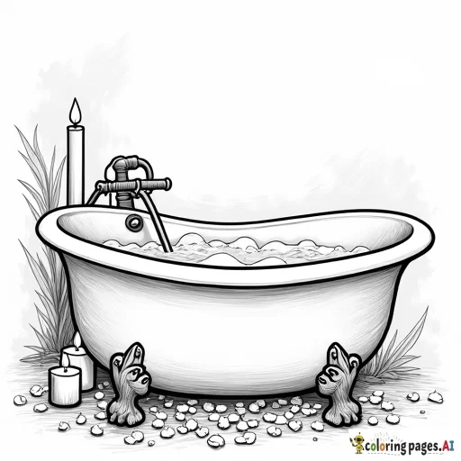 a bubble bath with candles and petals