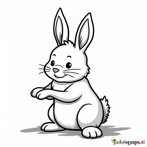 a bunny playing with it's shadow