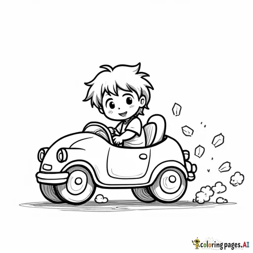 A chibi driving a car