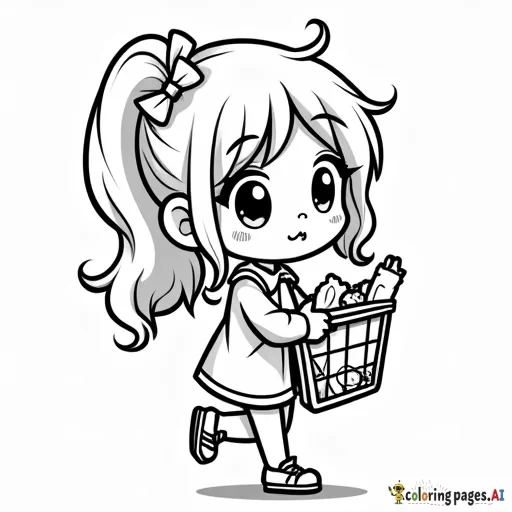 A chibi grocery shopping