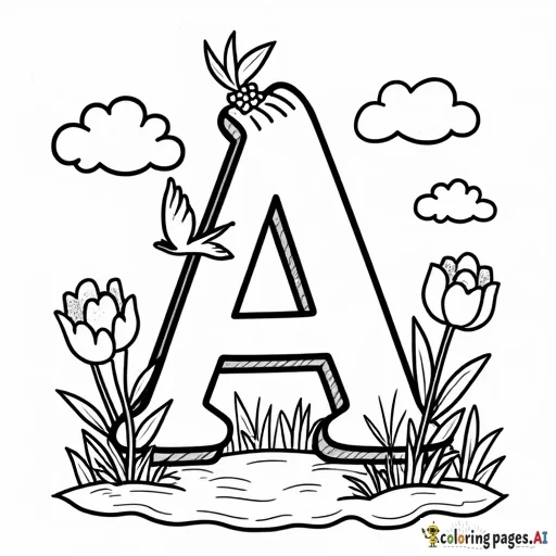 a colorful cover for an alphabet coloring book for kids