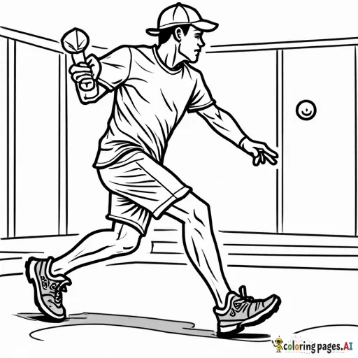 a coloring book for a pickleball restaurant
