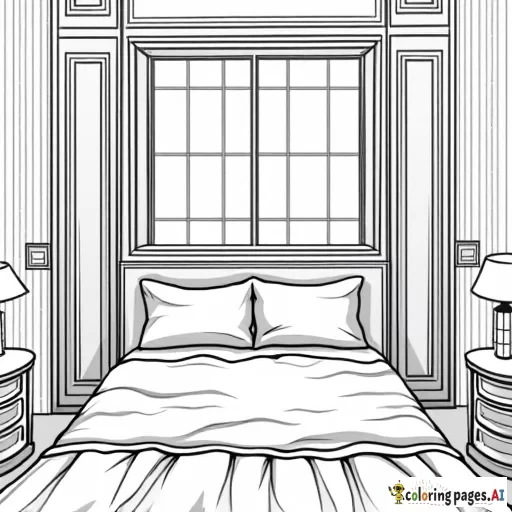 A  coloring page design with the Verse: "As a door turns on its hinges, so does a sluggard on his bed."   the verse must be central and prominent on the page.