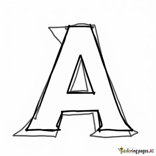 a coloring page of the letter "A"