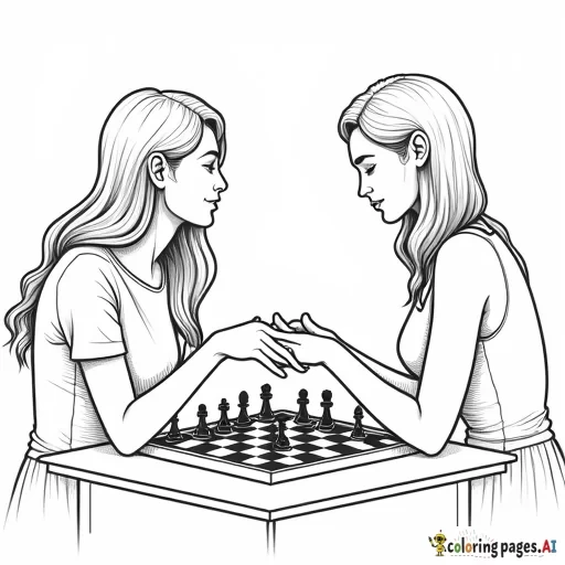 a couple slyly playing chess with their hands touching