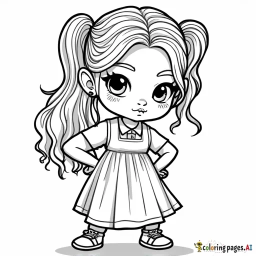 a easy coloring page of blue ivy carter beyonce daughter