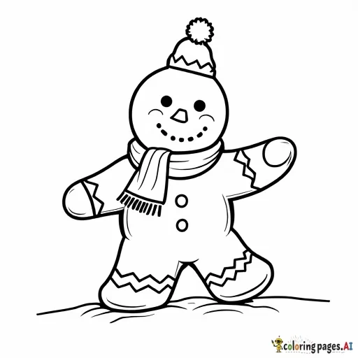 a gingerbread snowman