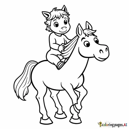 a horse riding on top of a horse