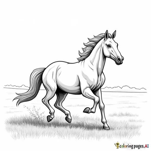 a horse running through a field