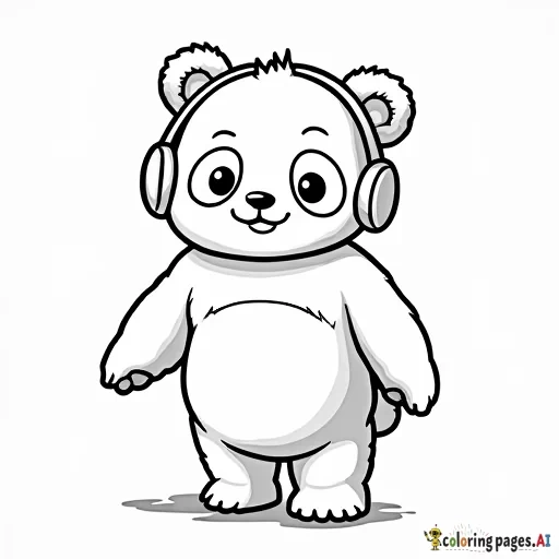 A panda wearing headphones
