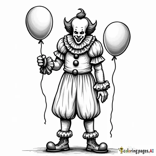 a pennywise the clowning coloring page