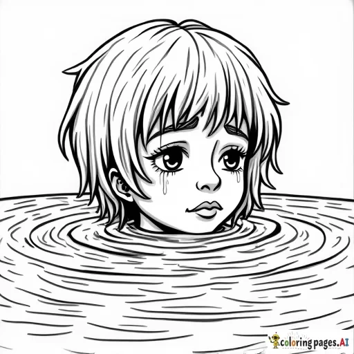 a person drowning in a sea of tears