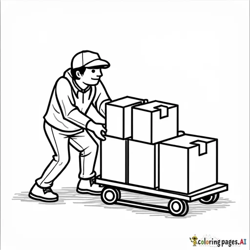 a person loading boxes onto a sled