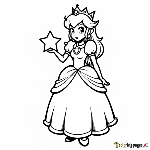A princess peach holding a star
