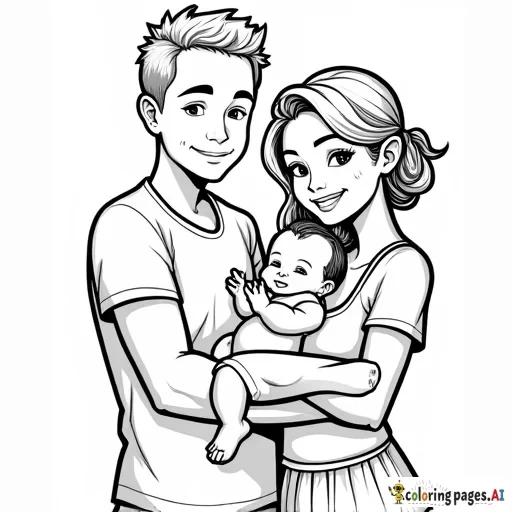 a short white guy and filipina woman with a new baby