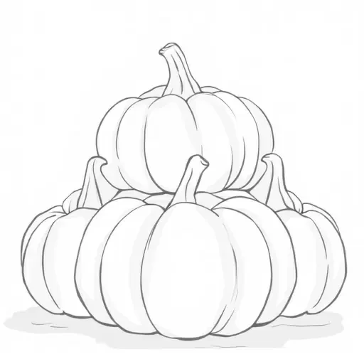 A silhouette of a stacked group of pumpkins.