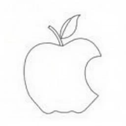 A silhouette of an apple