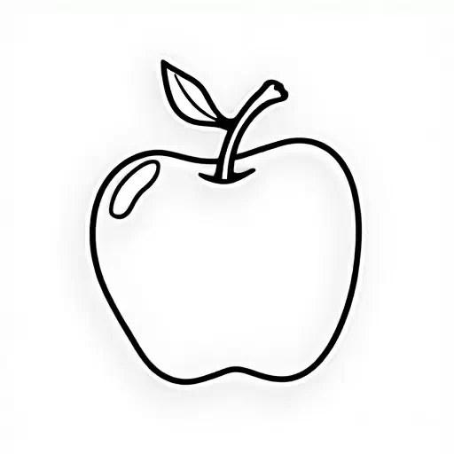 A silhouette of whole apple