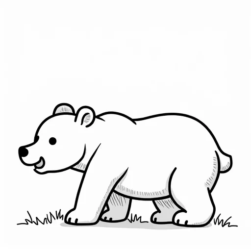A simple bear with bold lines