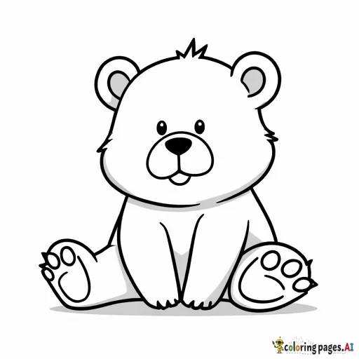 a simple bear with bold lines