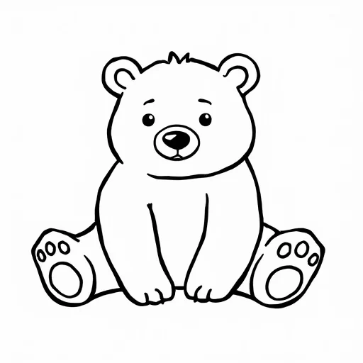 A simple bear with bold lines