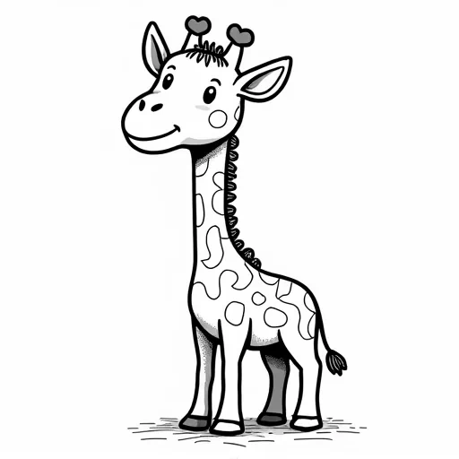 a SIMPLE CUTE GIRAFFE  WITH BOLD LINES