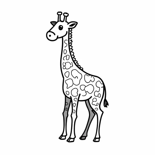 a SIMPLE CUTE GIRAFFE  WITH BOLD LINES