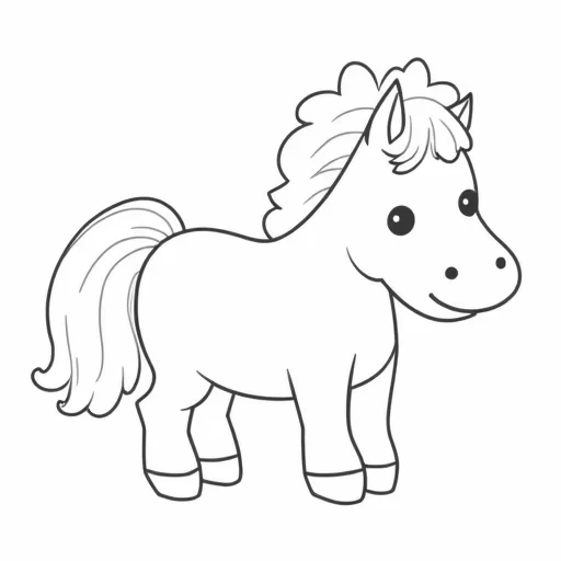 a SIMPLE CUTE HORSE  WITH BOLD LINES