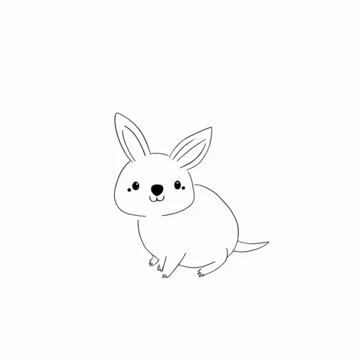 a SIMPLE CUTE kANGAROO WITH BOLD LINES