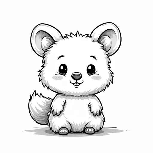 a SIMPLE CUTE QUOKKA  WITH BOLD LINES