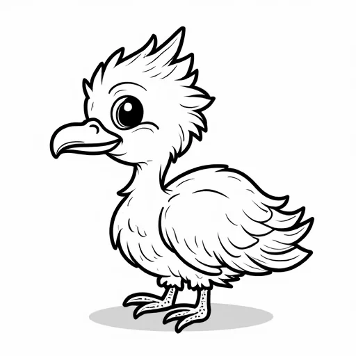 a SIMPLE CUTE VULTURE  WITH BOLD LINES