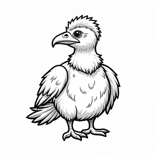 a SIMPLE CUTE VULTURE  WITH BOLD LINES