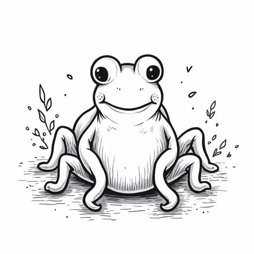 a SIMPLE CUTE XENOPUS  WITH BOLD LINES