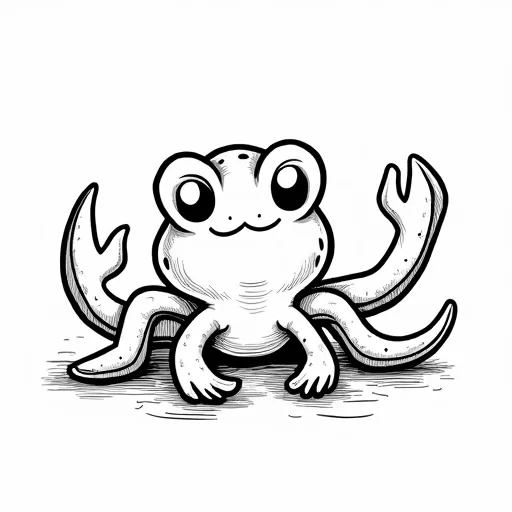 a SIMPLE CUTE XENOPUS  WITH BOLD LINES