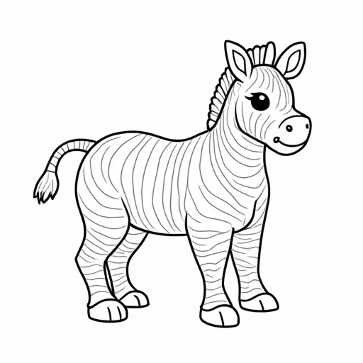 a SIMPLE CUTE ZEBRA WITH BOLD LINES